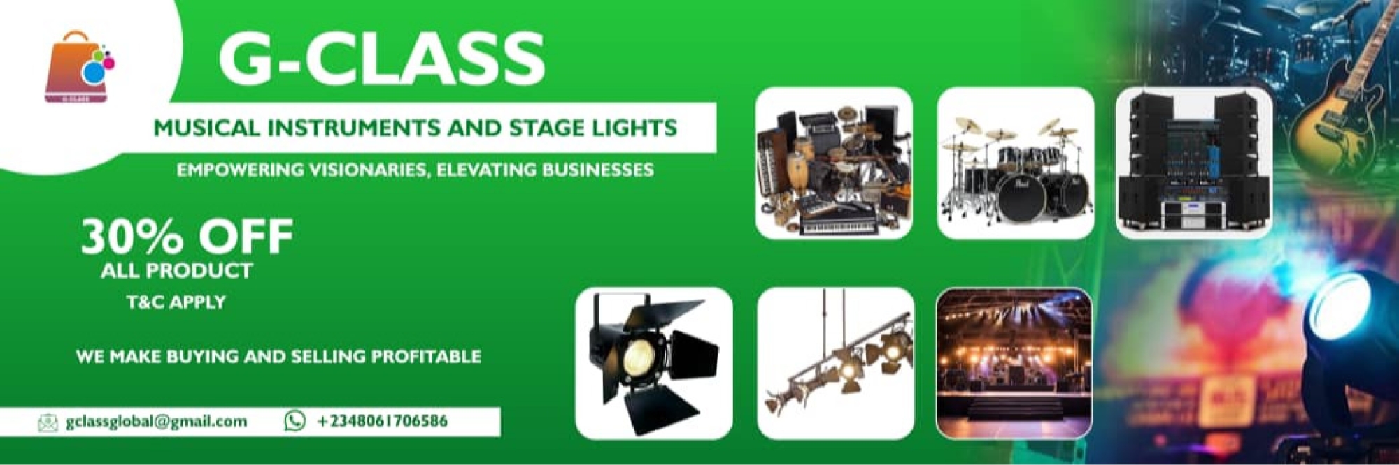 Musical Instruments and Stage lights